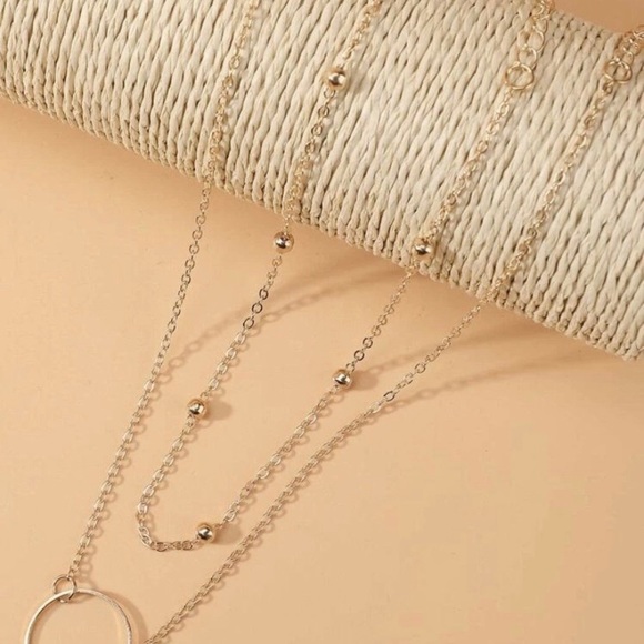 3/$30 2pc gold Circle Chain Necklace - Picture 2 of 3